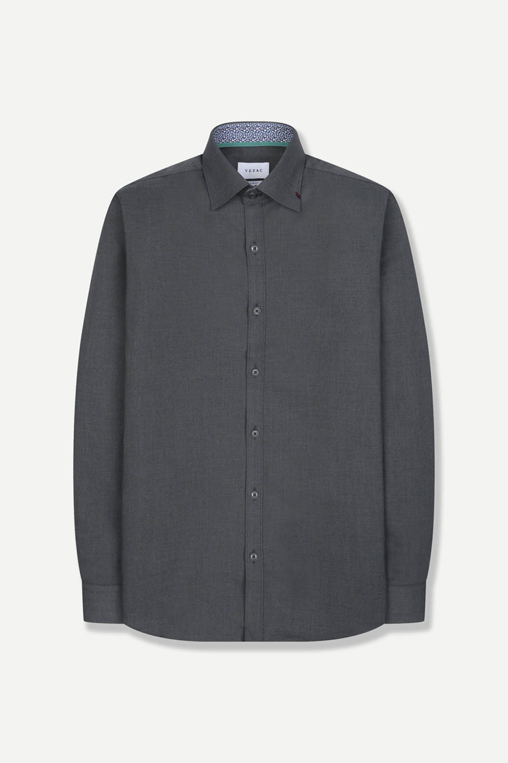 [공식몰] 배색 디테일 논아이론 슬림핏 셔츠 그레이