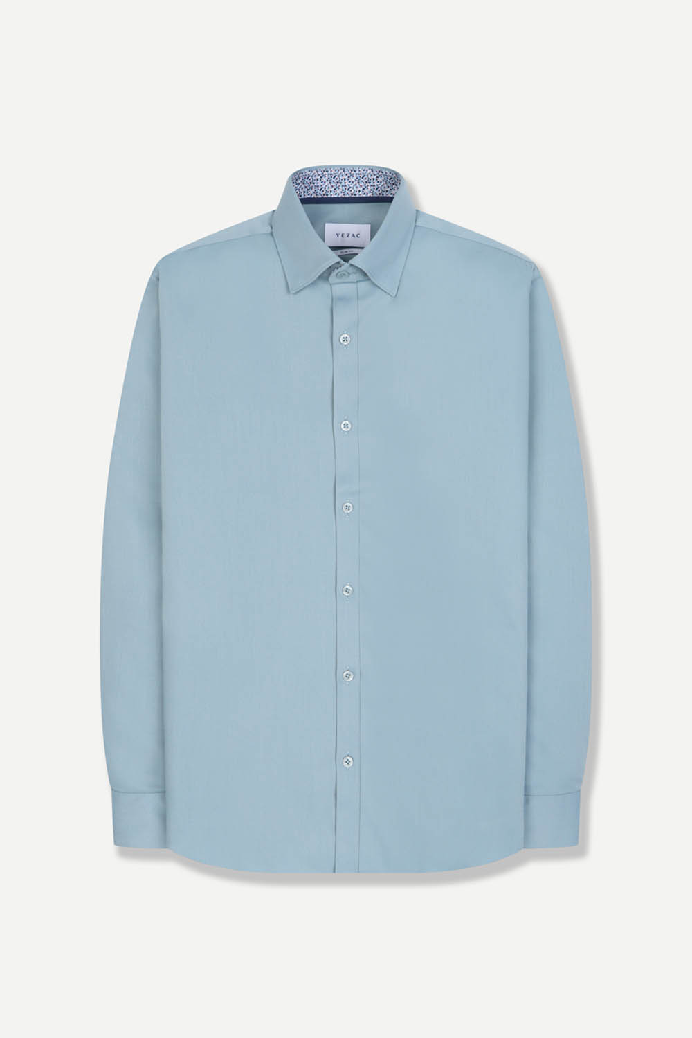 [공식몰] 모던 배색 넥라인 논아이론 슬림핏 셔츠 민트