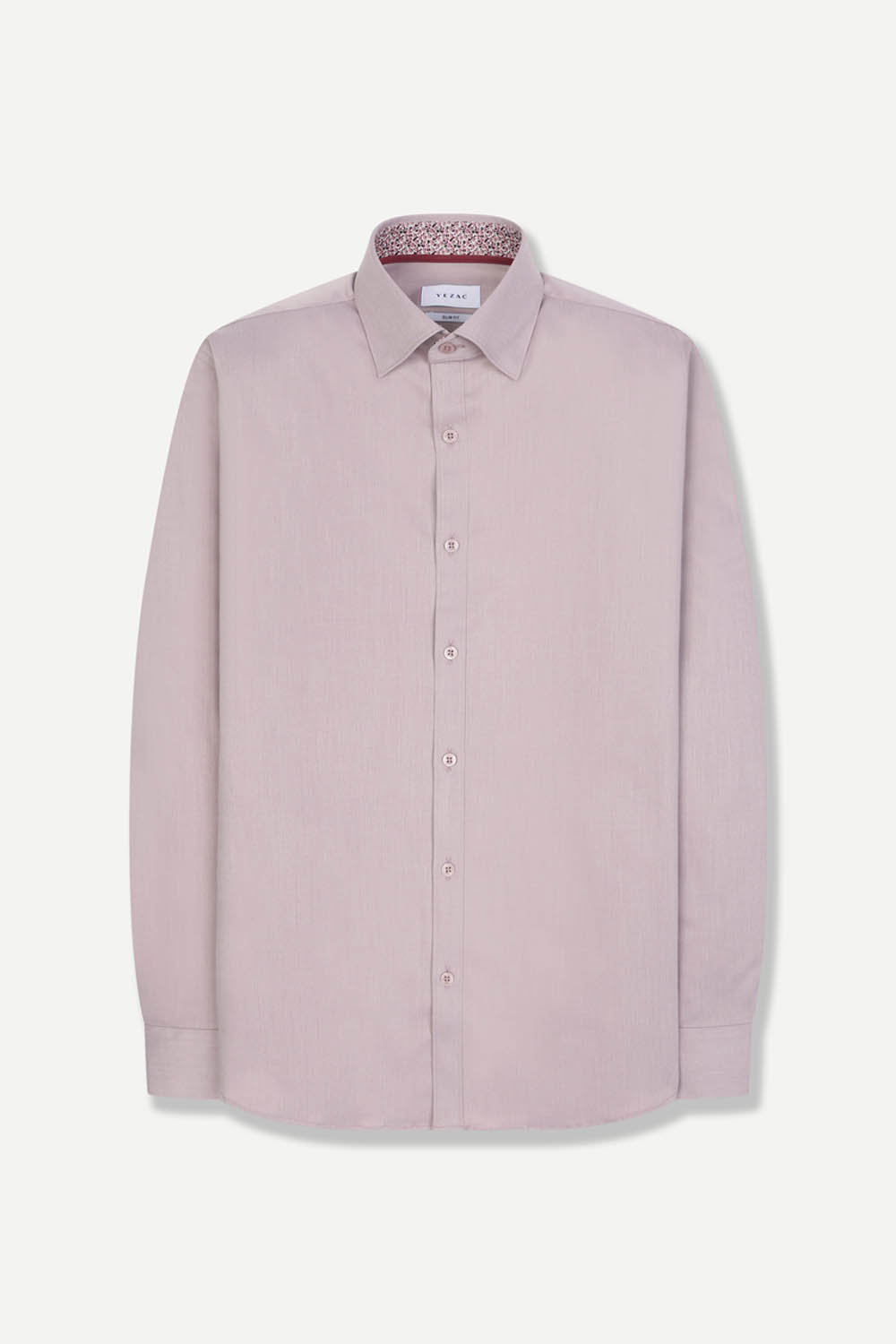 [선물포장][예작] 모던 배색 넥라인 논아이론 슬림핏 셔츠 핑크