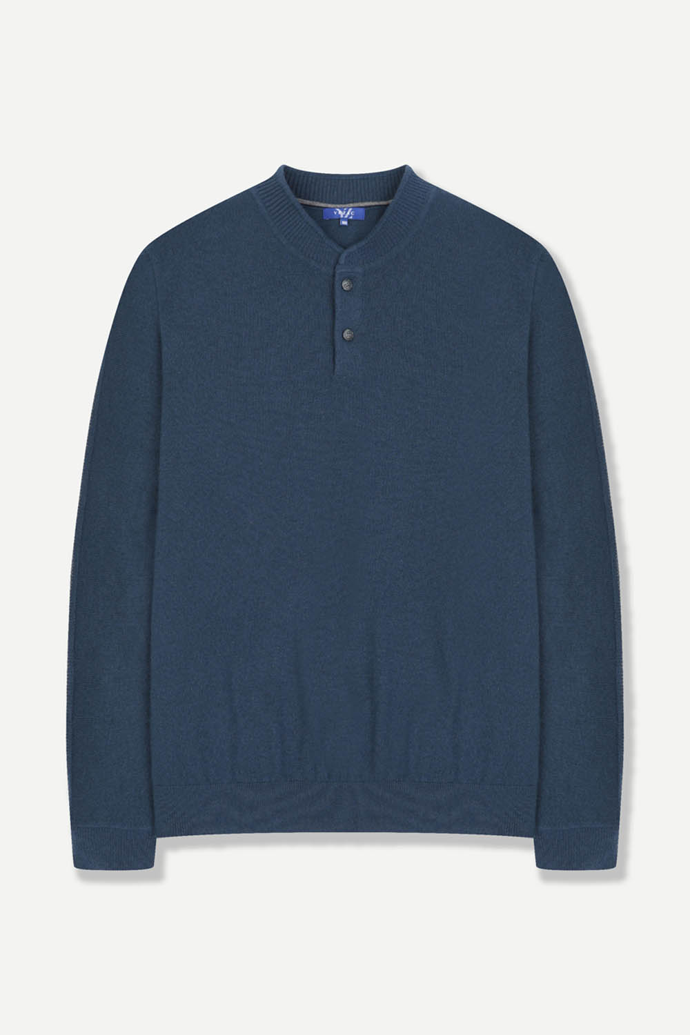 [공식몰] 버튼 하프넥 니트 블루