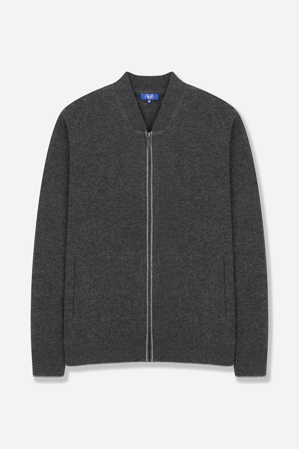 [공식몰] 하이넥 집업 니트 가디건 그레이