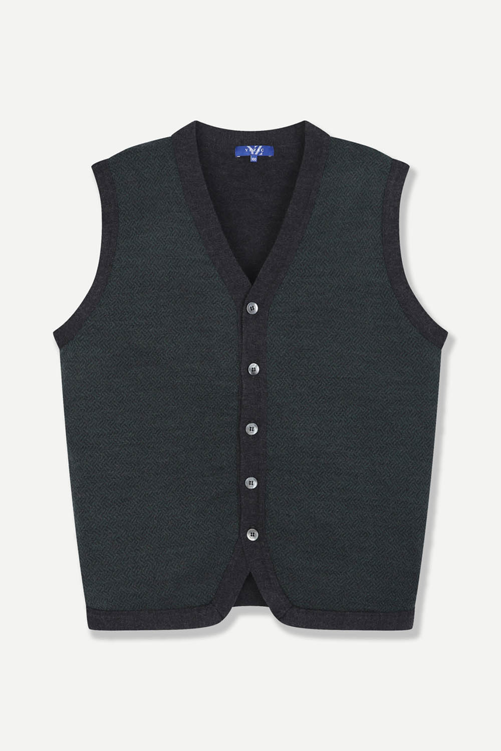 [공식몰] 패턴 자카드 브이넥 니트 베스트 브라운