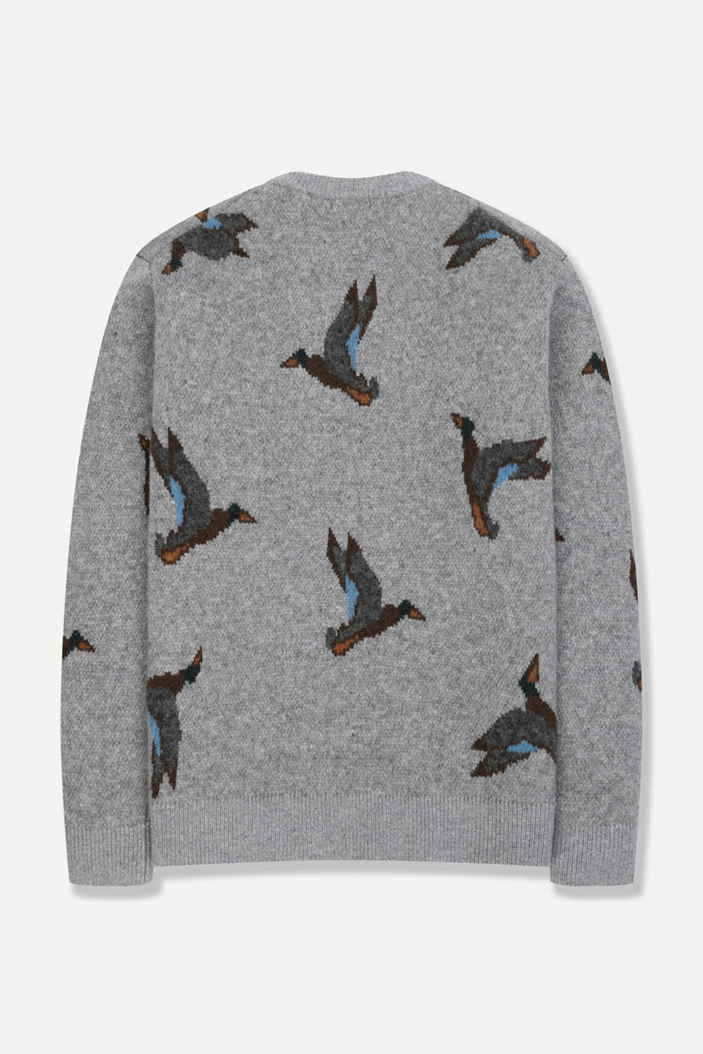 [선물포장][예작] 플라잉 덕 자카드 크루넥 니트 그레이