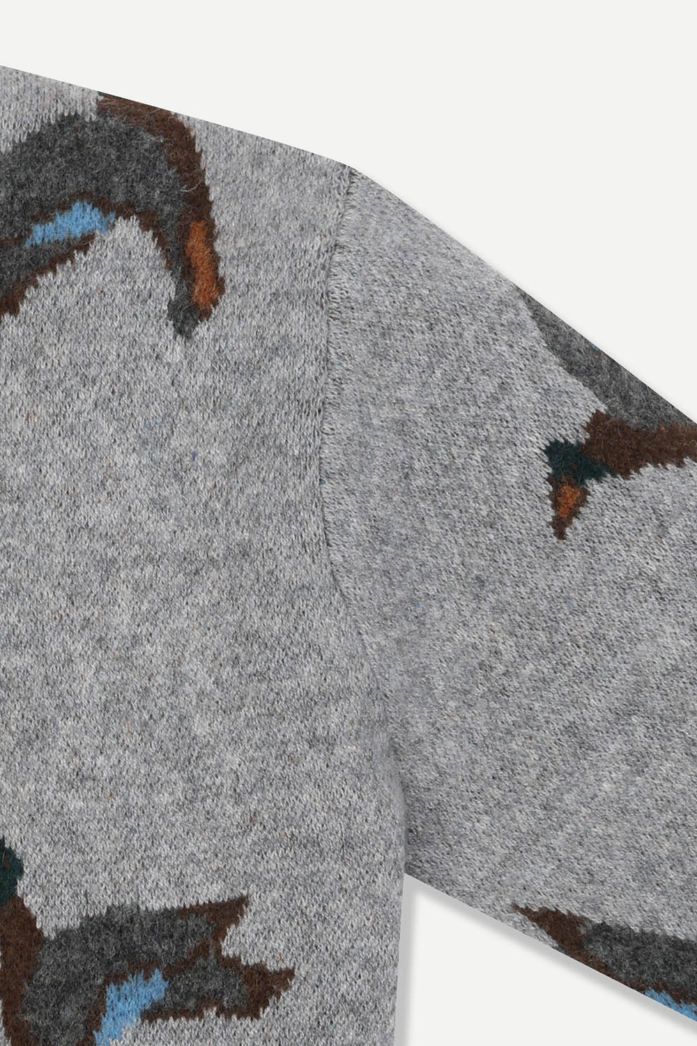 [선물포장][예작] 플라잉 덕 자카드 크루넥 니트 그레이