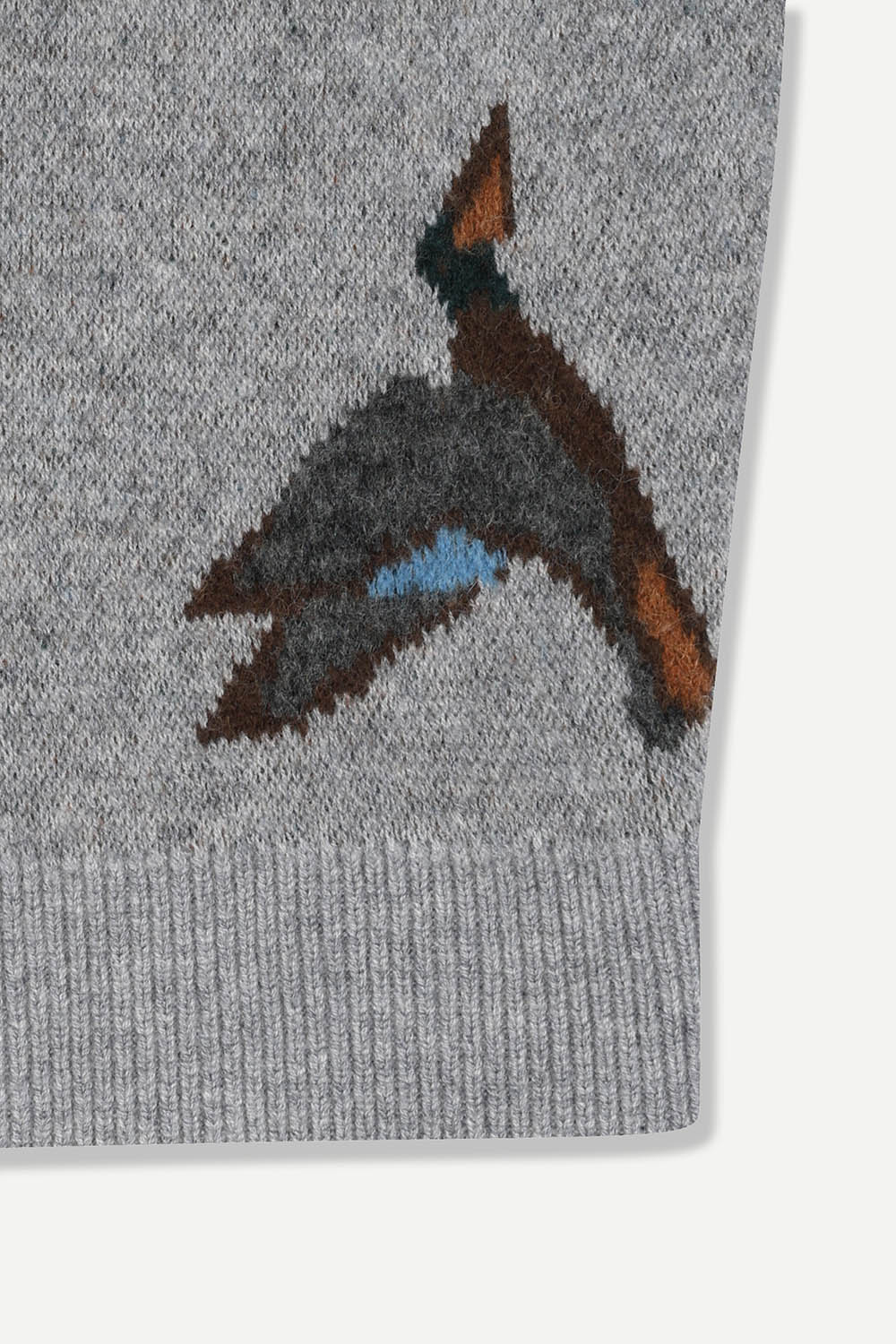 [선물포장][예작] 플라잉 덕 자카드 크루넥 니트 그레이