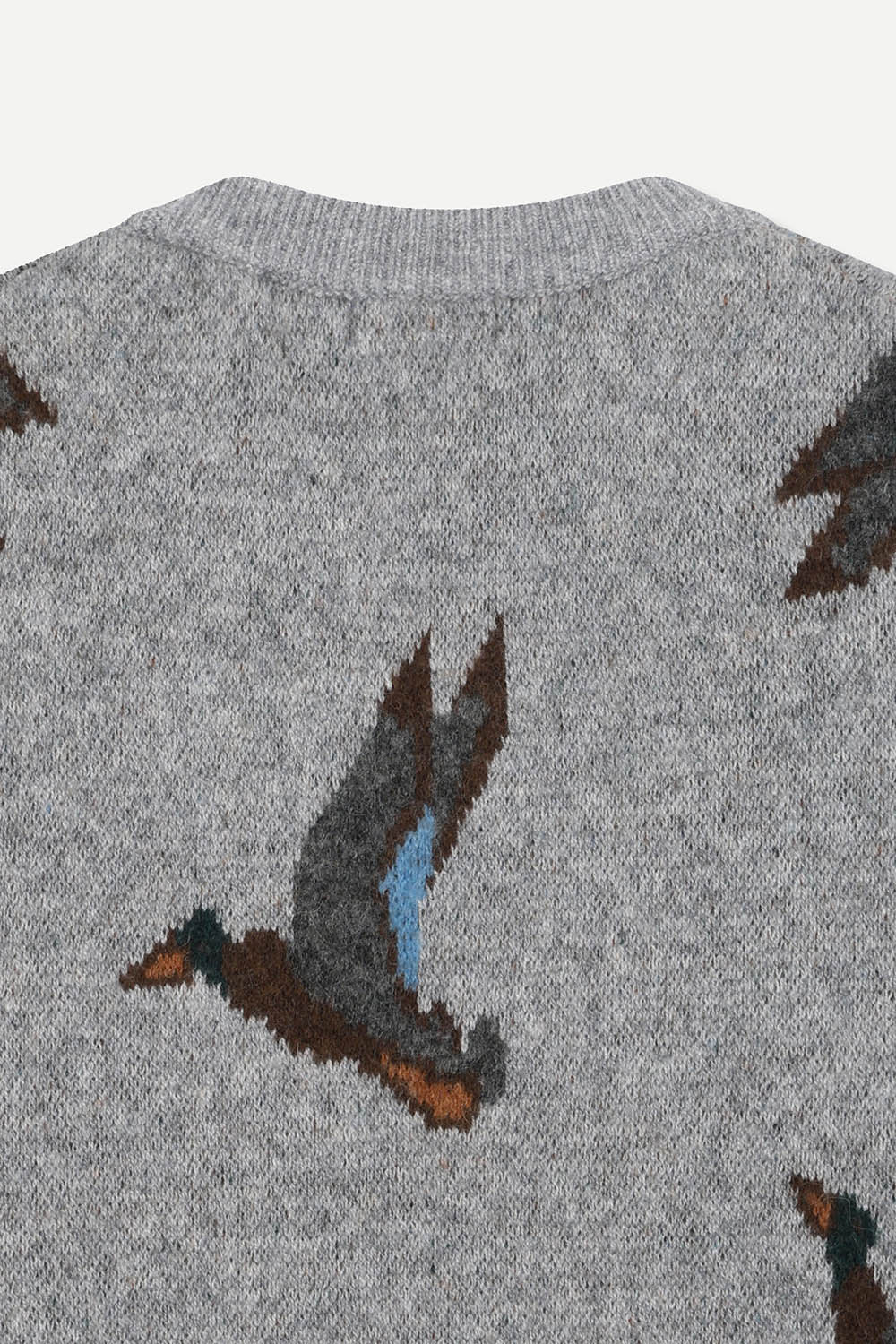 [선물포장][예작] 플라잉 덕 자카드 크루넥 니트 그레이