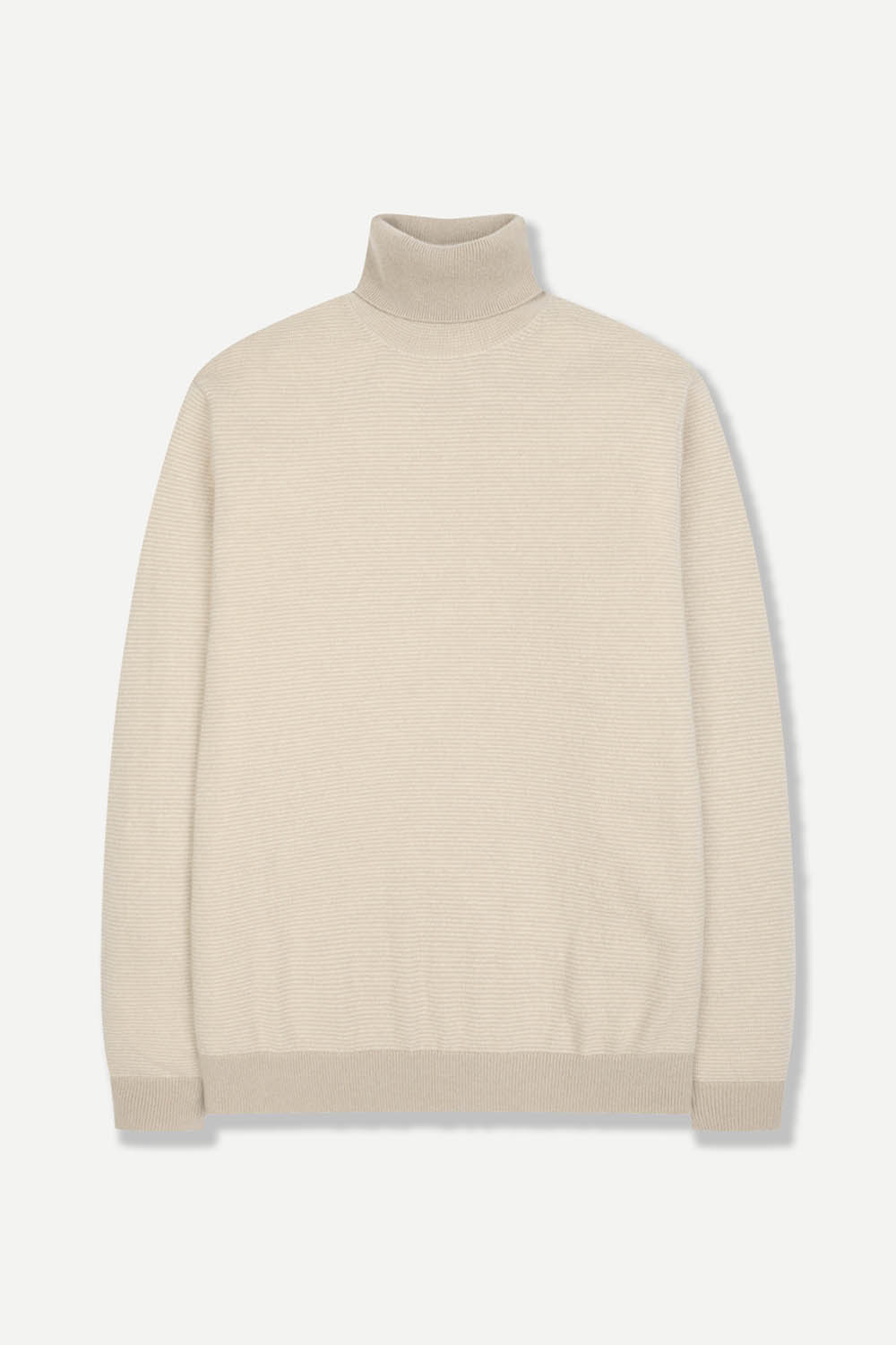 [공식몰] 리브 조직 터틀넥 니트 베이지