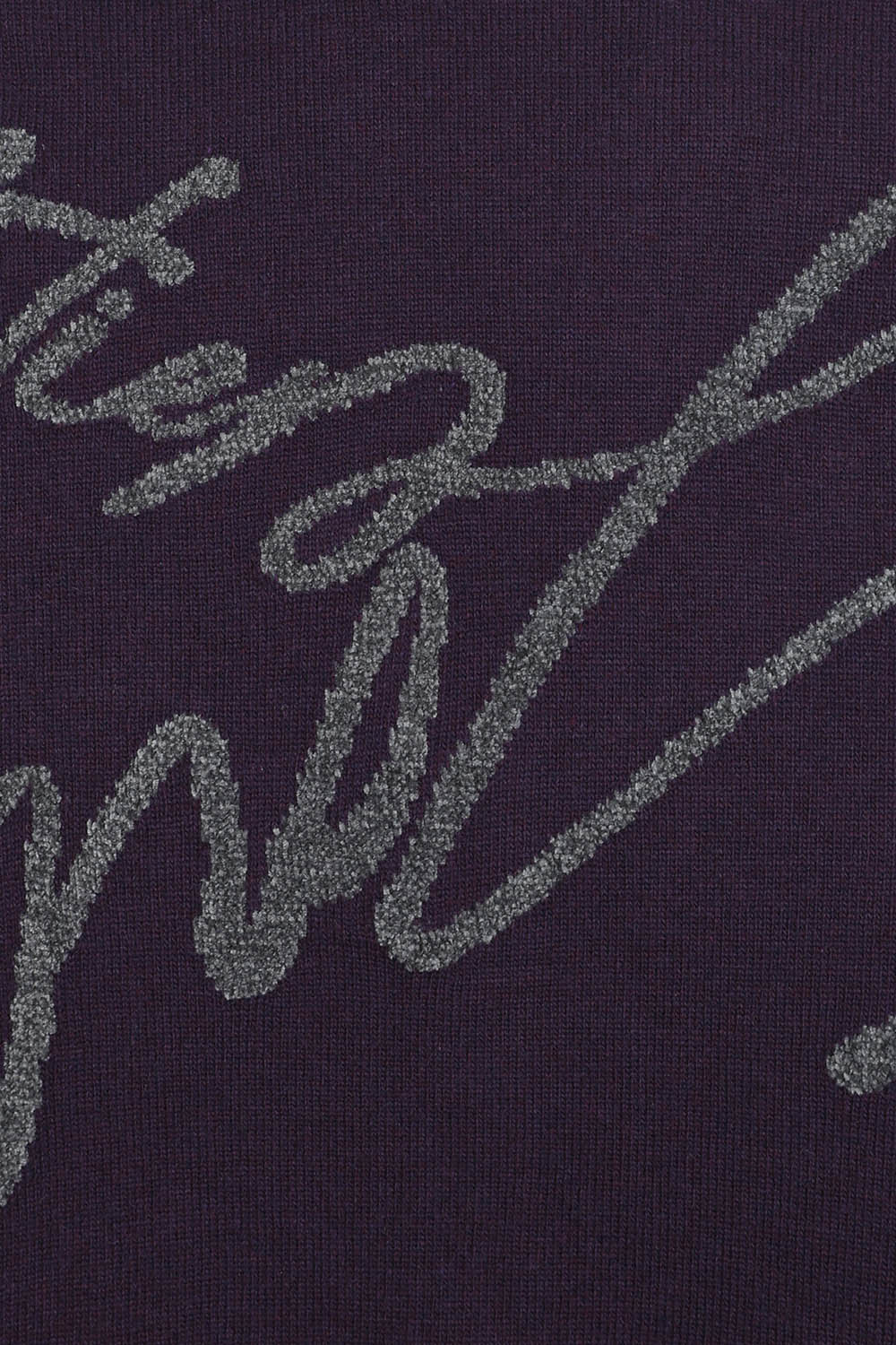 [공식몰] 레터링 자카드 브이넥 니트 가디건 바이올렛