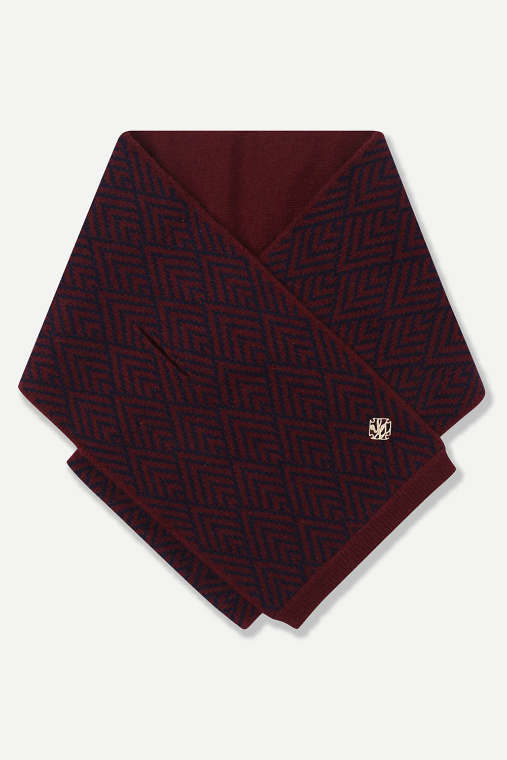 [공식몰] 다이아몬드 패턴 니트 머플러 와인