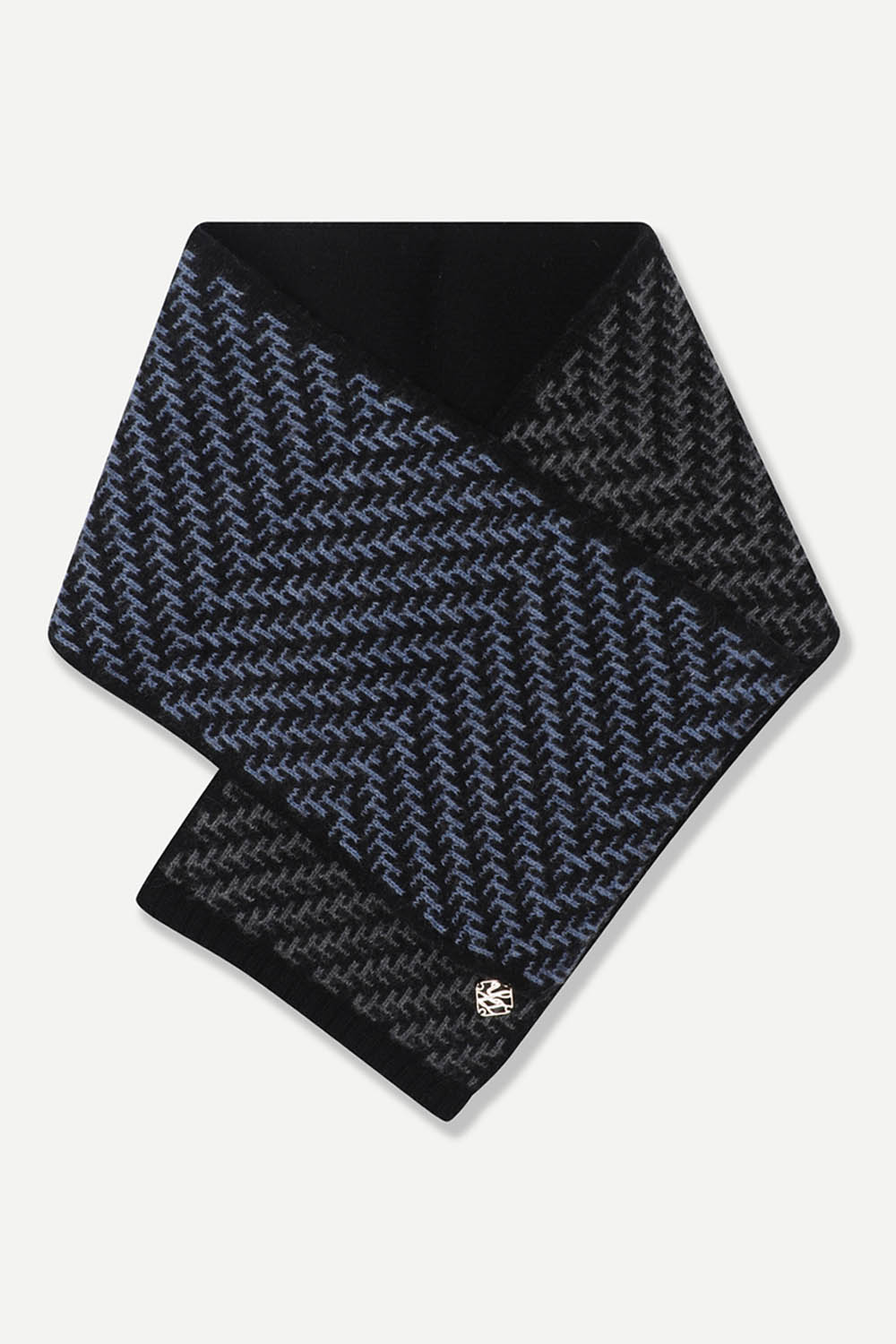 [공식몰] 헤링본 패턴 니트 머플러 네이비