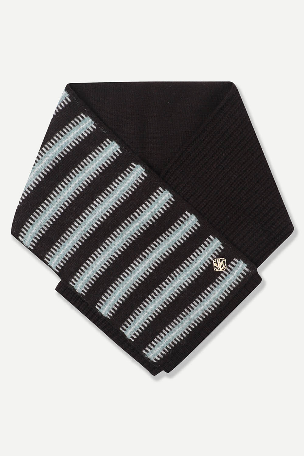 [공식몰] 브라운 스트라이프 니트 머플러 브라운