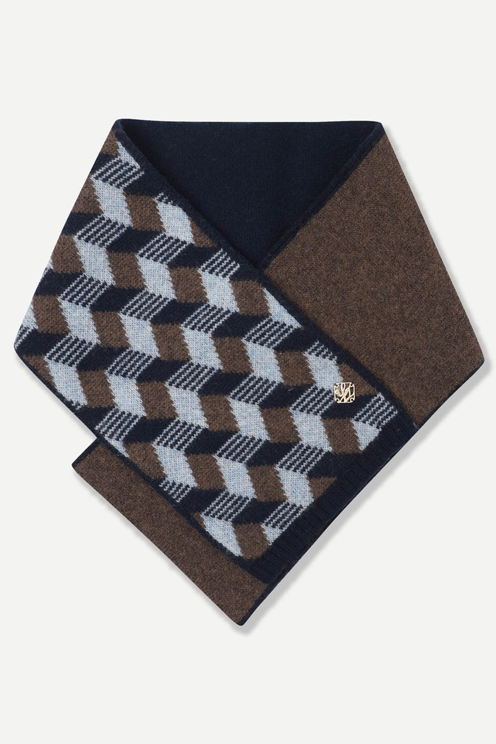 [공식몰] 입체 패턴 니트 머플러 네이비