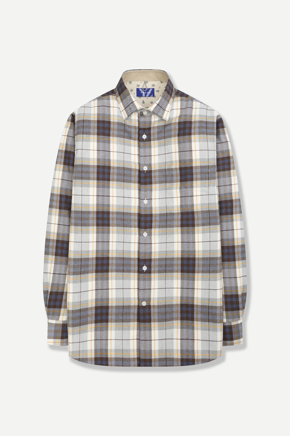 [선물포장][예작] 브러시드 체크 플란넬 프린트 셔츠 그레이