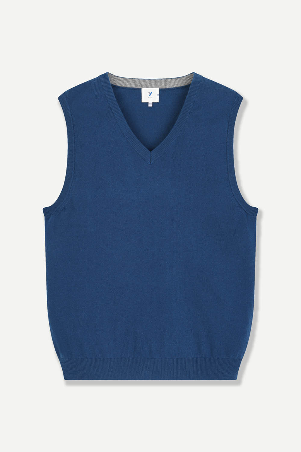 [예작] 캐시미어 혼방 브이넥 니트 베스트 블루