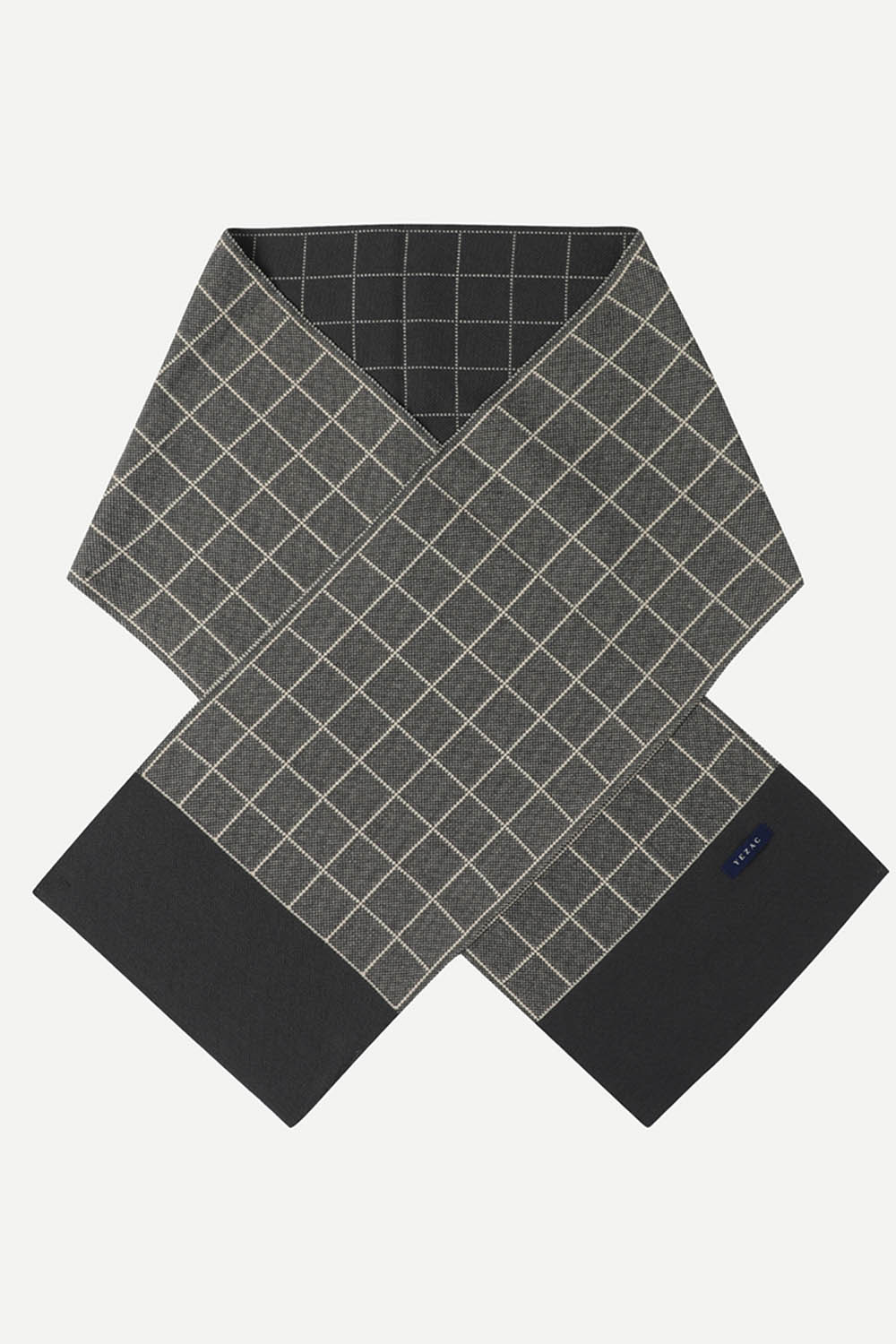 [예작] 윈도우 체크 배색 머플러 그레이