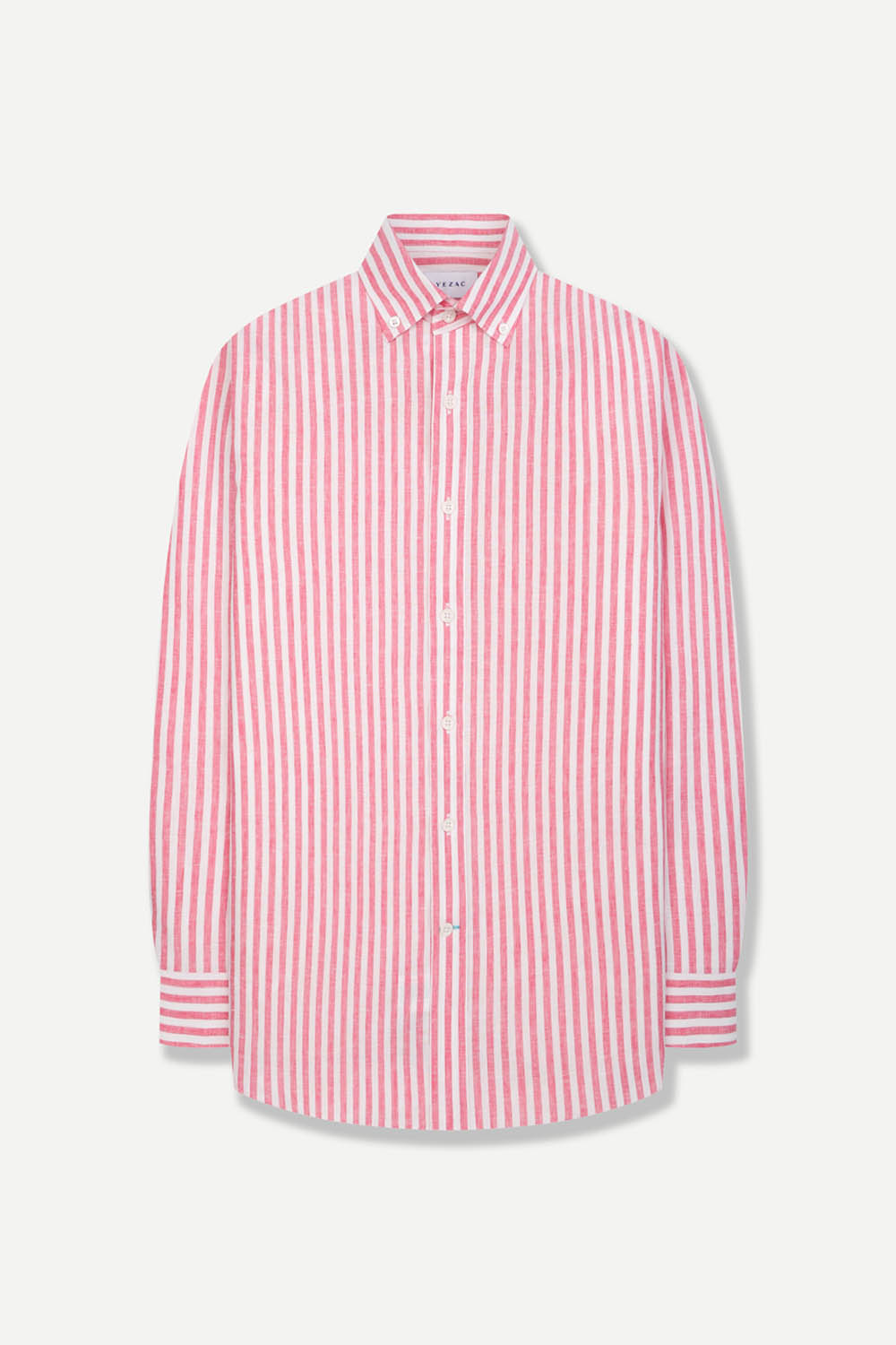 [예작] 린넨 혼방 스트라이프 슬림핏 캐주얼 셔츠 핑크