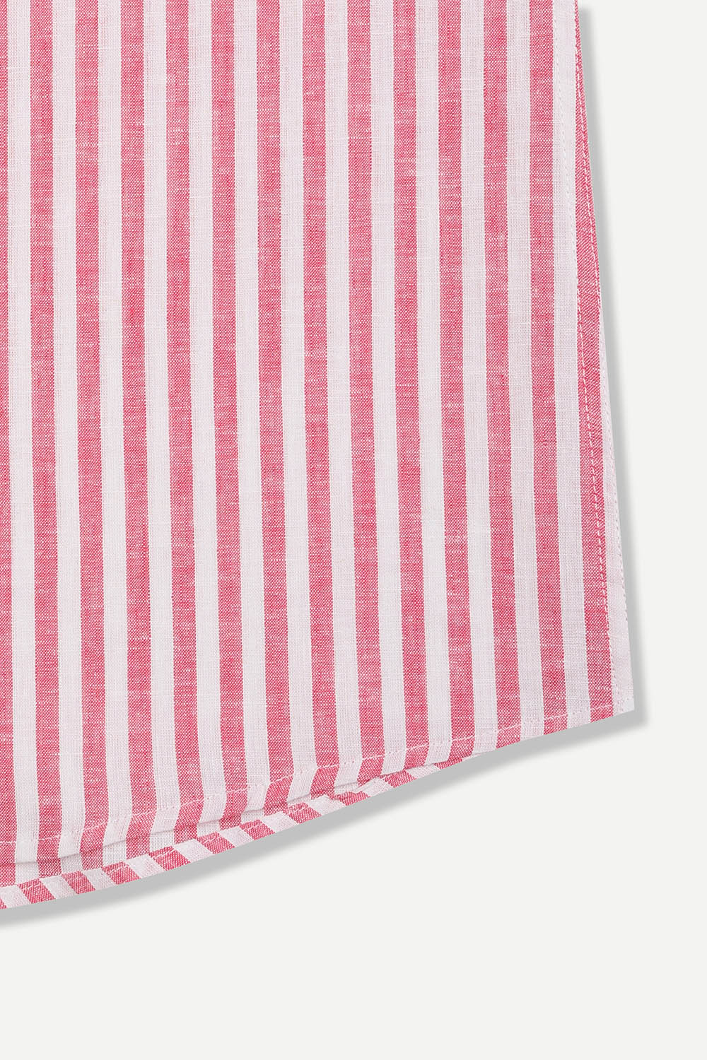 [예작] 린넨 혼방 스트라이프 슬림핏 캐주얼 셔츠 핑크