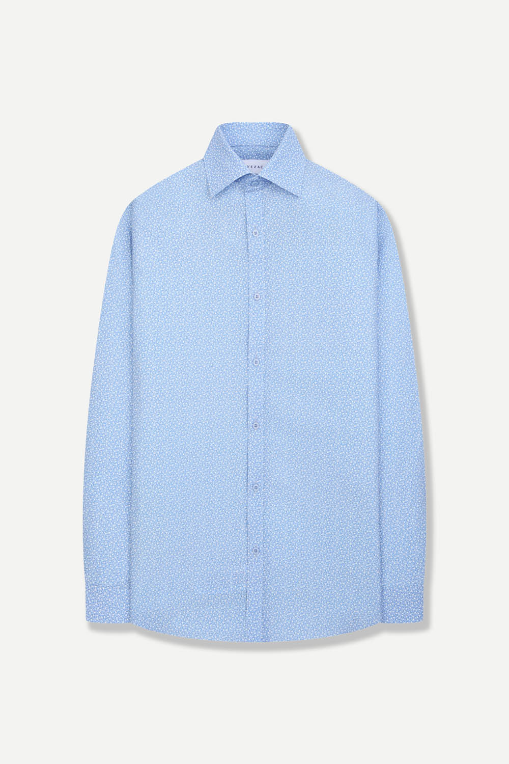 [예작] 스판 프린트 슬림핏 셔츠 블루