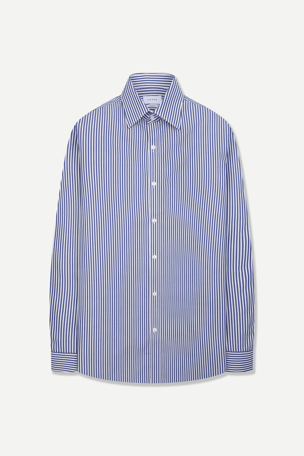 [예작] 실키 터치 스트라이프 슬림핏 셔츠 네이비