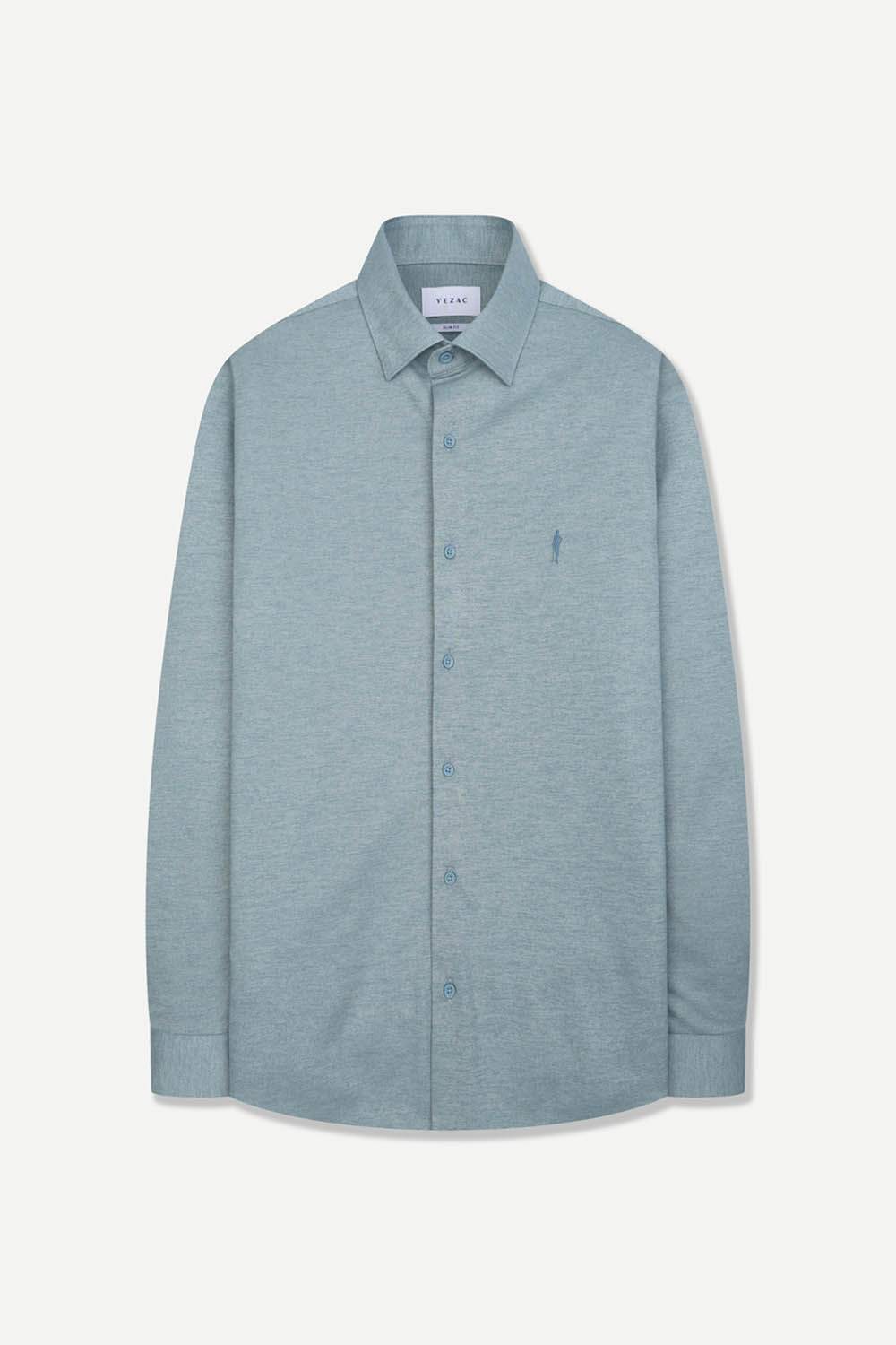 [예작] 소프트 저지 스판 슬림핏 드레스 셔츠 블루